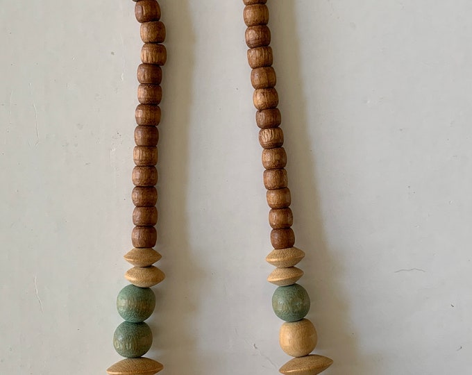 Sidonia Cream Wooden Bead Necklace