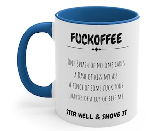 Fuckoffee Funny Coffee Cup, Offensive Humor Mug