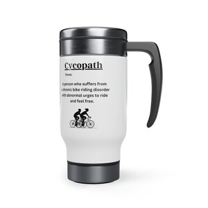 Cycopath Definition for Men or Women, Cyclist Joke, 14oz Coffee Mug, Gift for Cyclists
