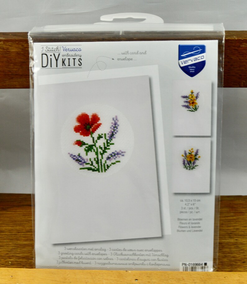 Cross Stitch Greeting Card Kits Flowers & Lavender Trio Etsy