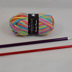 Zing: Pair Of Knitting Pins Needles, Single Ended, 9 mm, 10 mm, 12 mm (35 cm long) Use With Chunky Yarns, On Trend