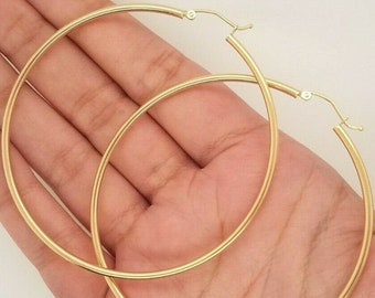 Sterling Silver 925 65mm Large Classic Endless Hoop Earrings