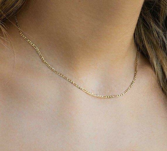 Gold figaro sales chain womens