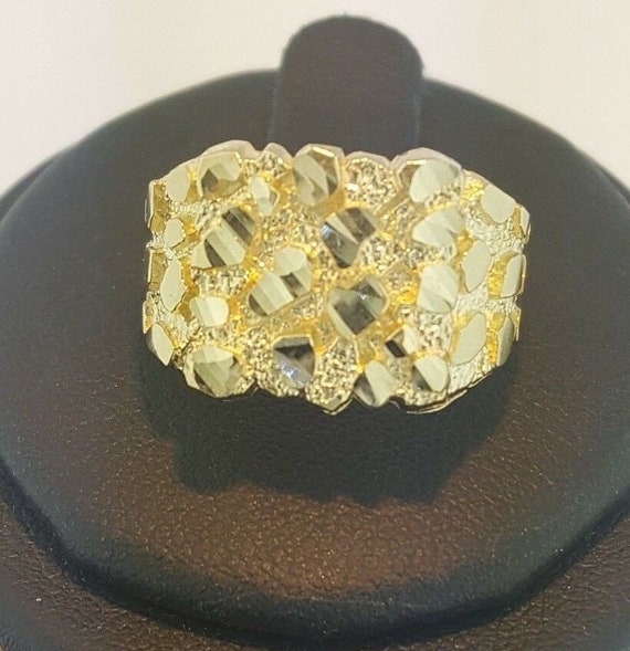 Mens 10k gold nugget ring deals