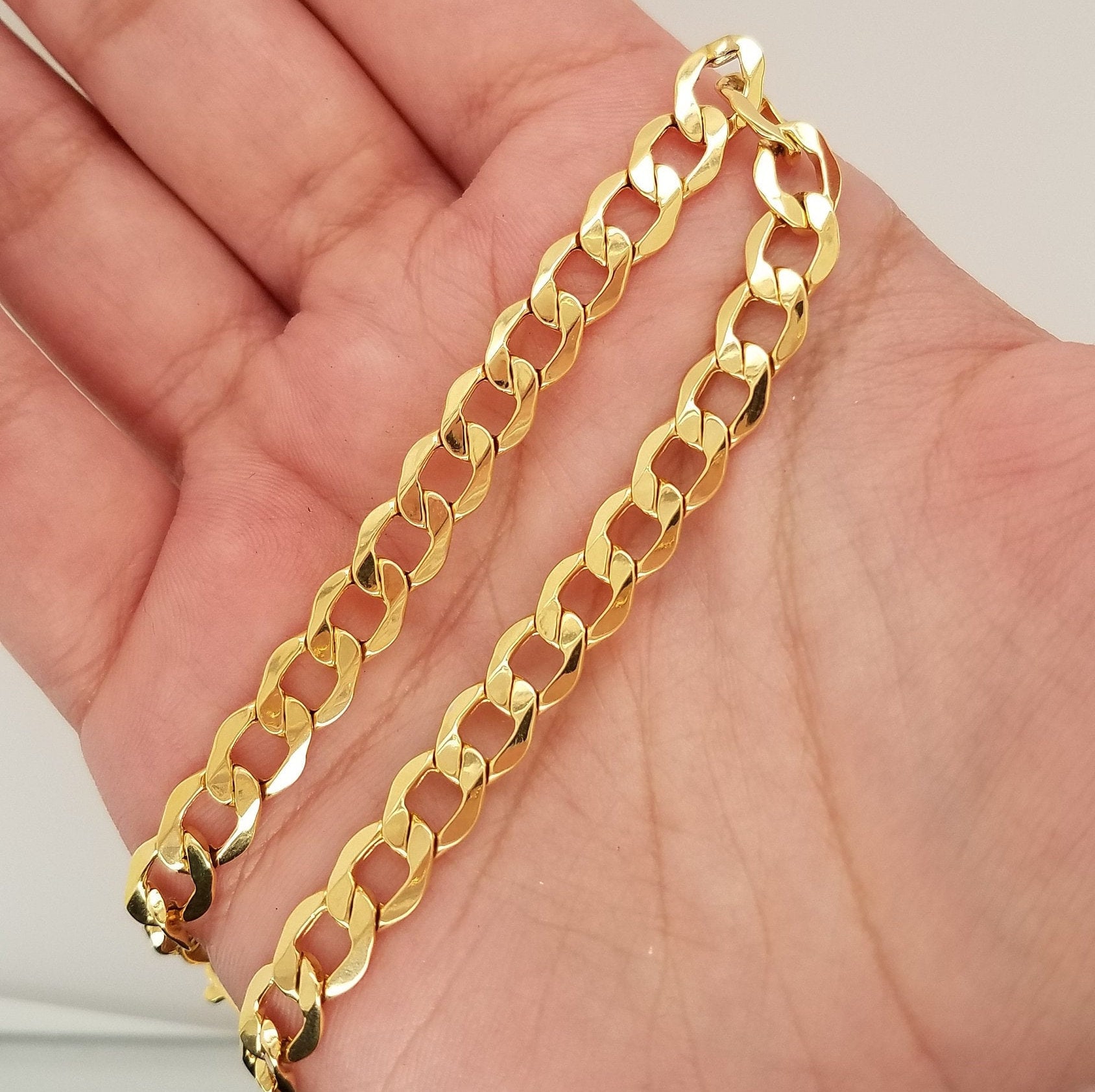 6.5mm Cuban Chain Bracelet, Gold Vermeil, Men's Bracelets