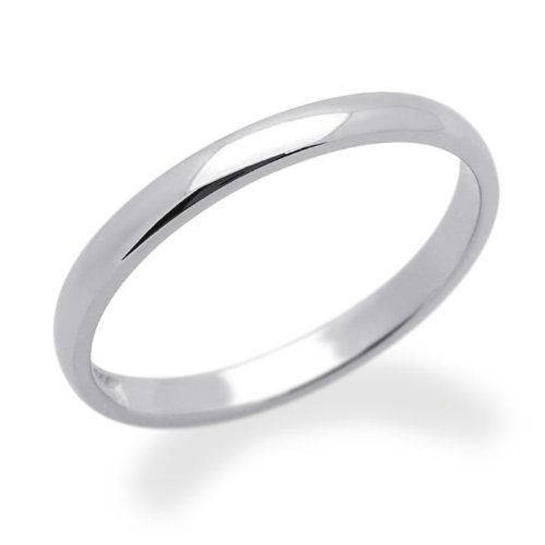 14K Solid White Gold Plain Wedding Band Ring for Men Women 3MM Etsy