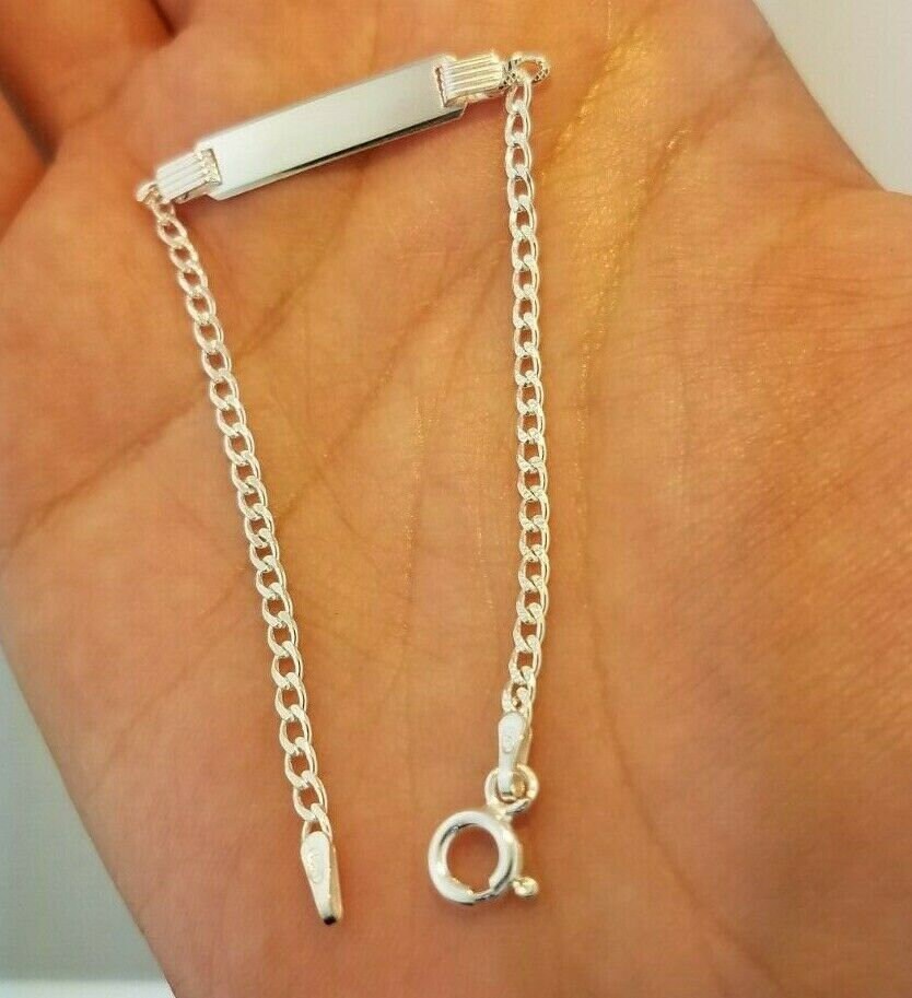 925 Sterling Silver Engraveable Childrens Id On Link Box Chain Bracelet 5.5 Inch Fine Jewelry For Women Gifts For Her 925 Sterling Silver Engraveable Childrens Id On Link Box Chain Bracelet 5.5 Inch Fine Jewelry For Women Gifts For Her