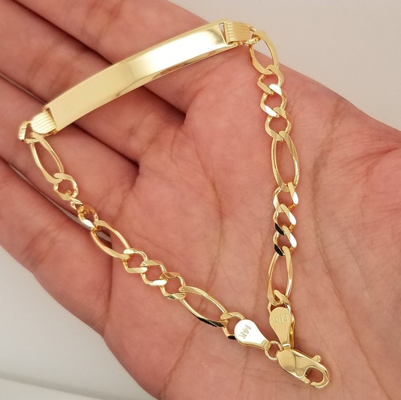 Mens gold id bracelet for sale outlet