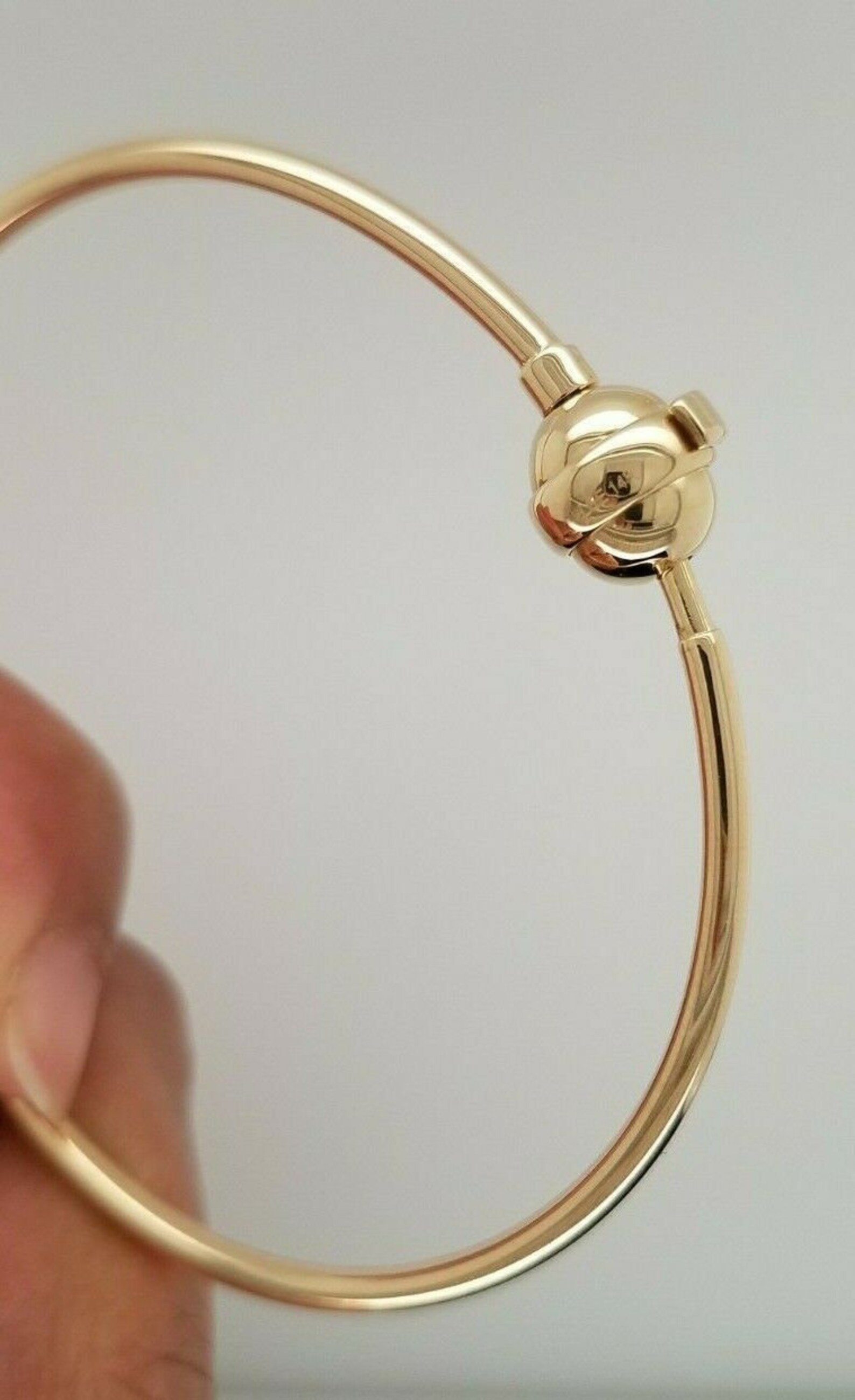 14K Yellow Gold Bead Bangle Bracelet 6.5 Inches Hollow 6 Grams Etsy