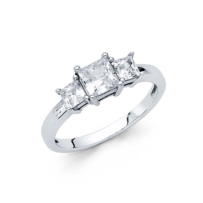2.00 Ct Princesse Coupe Diamant Halo Bridal set Bague de fiançailles 10K Or Blanc Sur