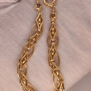 14k Yellow Gold Oval Link Chain Bracelet Diamond Cut 7 Inches 6 Grams ...