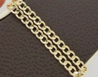14k Yellow Gold 2.5 MM Light Cuban Link Chain Necklace 16 to 24 Inches For Women/Men 1.9-2.9 Grams