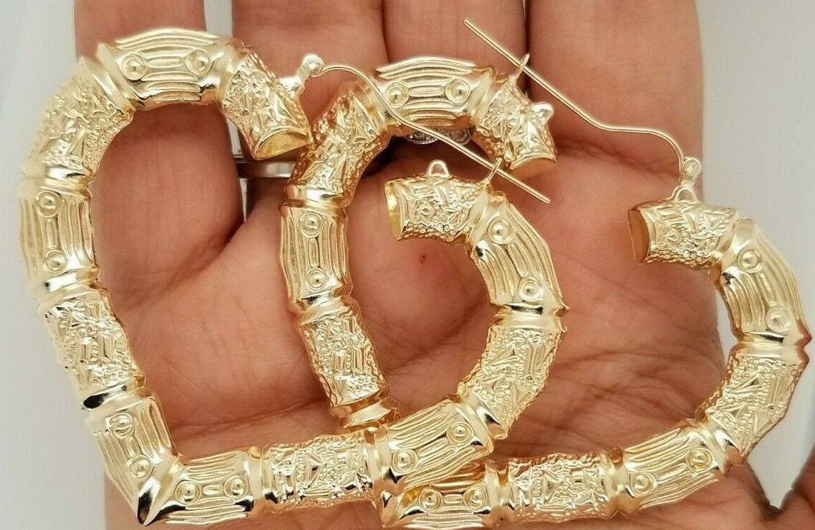 Heart Bamboo Hoop Earrings  1929 Galore