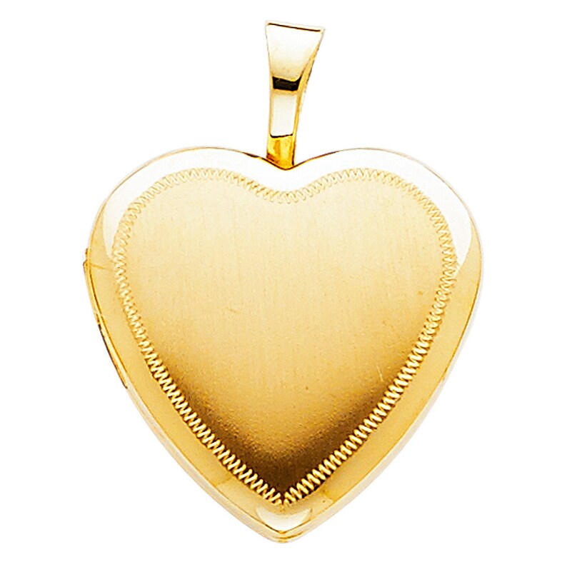 14K Yellow Gold Plain Heart Charm Pendant with 0.8mm Box Chain Necklace 14K Yellow Gold Plain Heart Charm Pendant with 0.8mm Box Chain Necklace