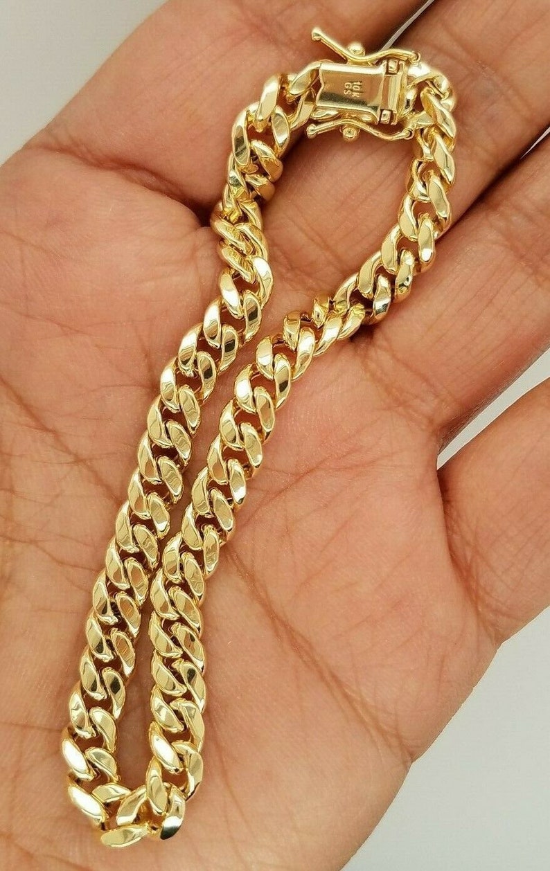 10K Yellow Gold Cuban Link Bracelet Anklet 8 Inches 6MM Thick Etsy