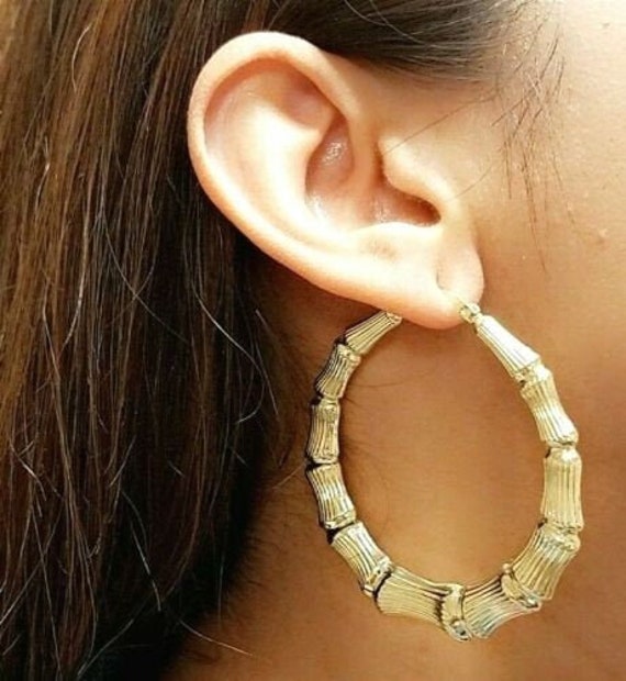 Large diamond hoop earrings in 3-5-10 Grams