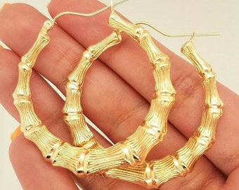 Bamboo Earrings 14k - Etsy