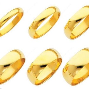 6MM Solid 10K Yellow 100% Gold 6mm Men Women Wedding Band Ring