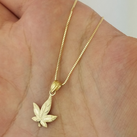 14k Solid Yellow Gold Cans Leaf Pendant Weed Pot - Gold Pot Leaf Pendant 14k Solid Yellow Gold Cans Leaf Pendant Weed Pot - Gold Pot Leaf Pendant