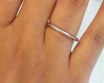 925 Sterling Silver Plain Wedding Eternity Band Stackable Ring Wedding Band