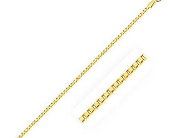 0,8mm 14k Gelbgold Kette Halskette Box Kette mit Karabiner Verschluss 16 "- 26"