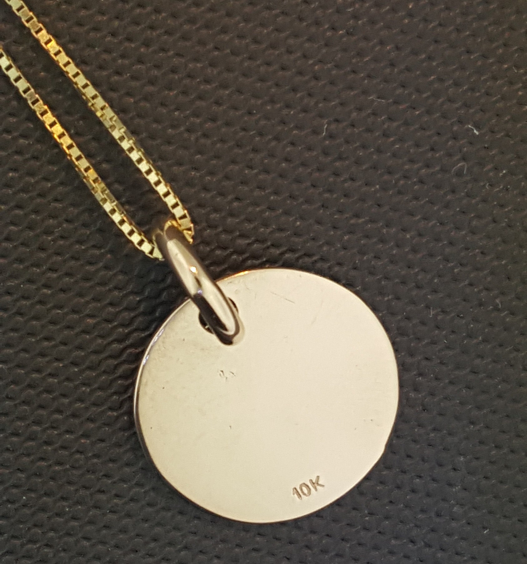 10K Solid Yellow Gold Stamped Letter Initial Pendant Necklace Etsy