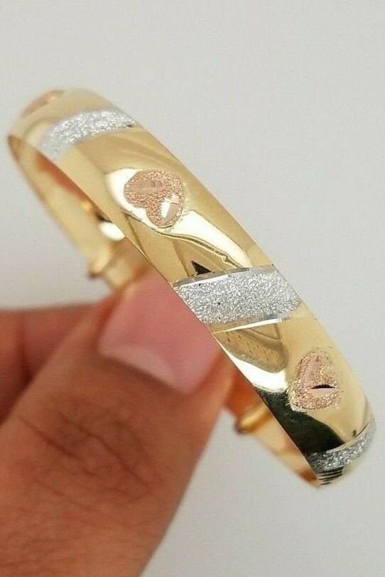 14K Yellow Gold Baby Bangle Bracelet 6 Inches 4.7 Grams Tri Etsy