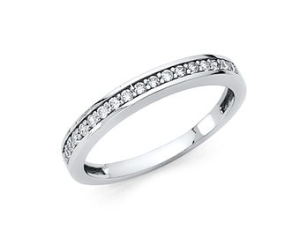 14k Solid White Gold Diamond Wedding Band Ring 0.25 Ct Round Cut Channel Set