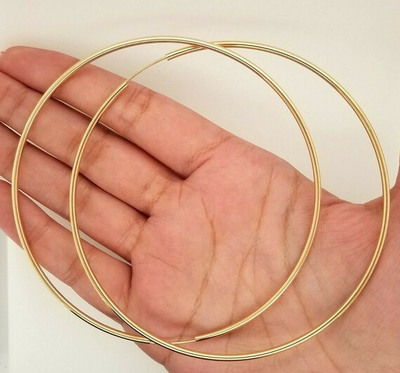Extra large white gold hoop earrings deals