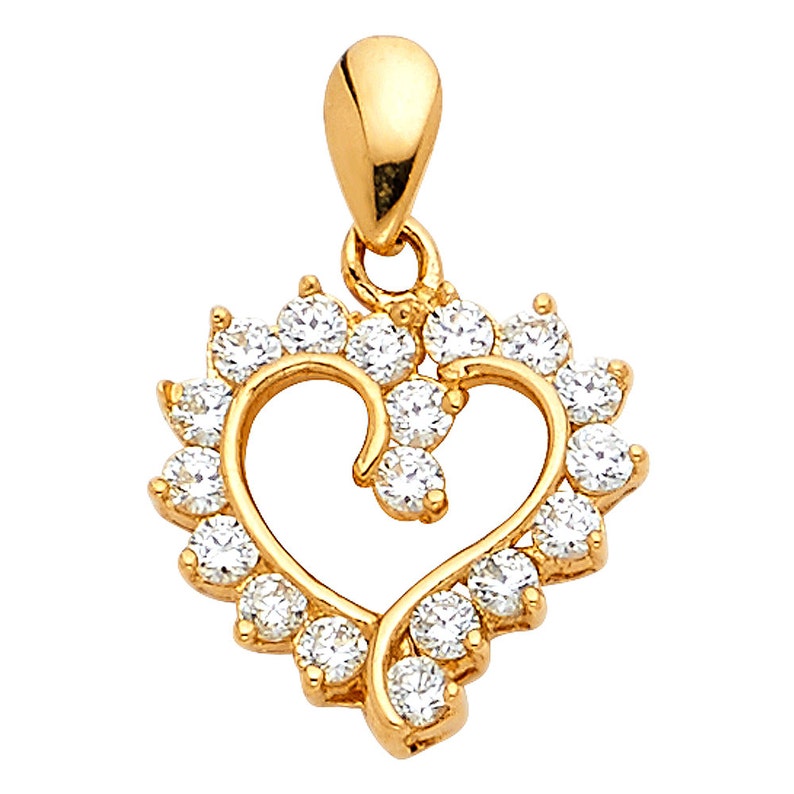 14K Yellow Gold Love Heart Ring For Women – No Stone, Sizes 5-13 – Perfect Wedding Or Gift