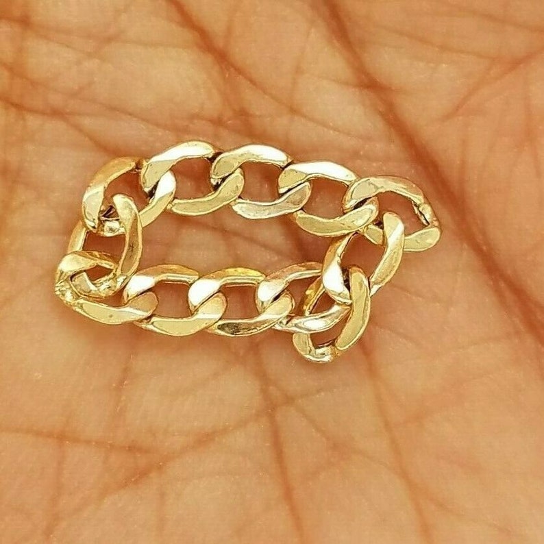 Silver Yellow Cuban Link Ring