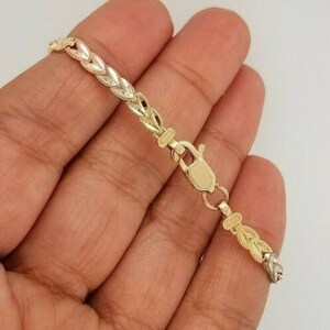 14K Solid Yellow White Rose Gold Kids Babies Heart ID Bracelet Engravable 6 Inches For Baby Shower/Birthday/Gift Personalized 5.2 grams image 4