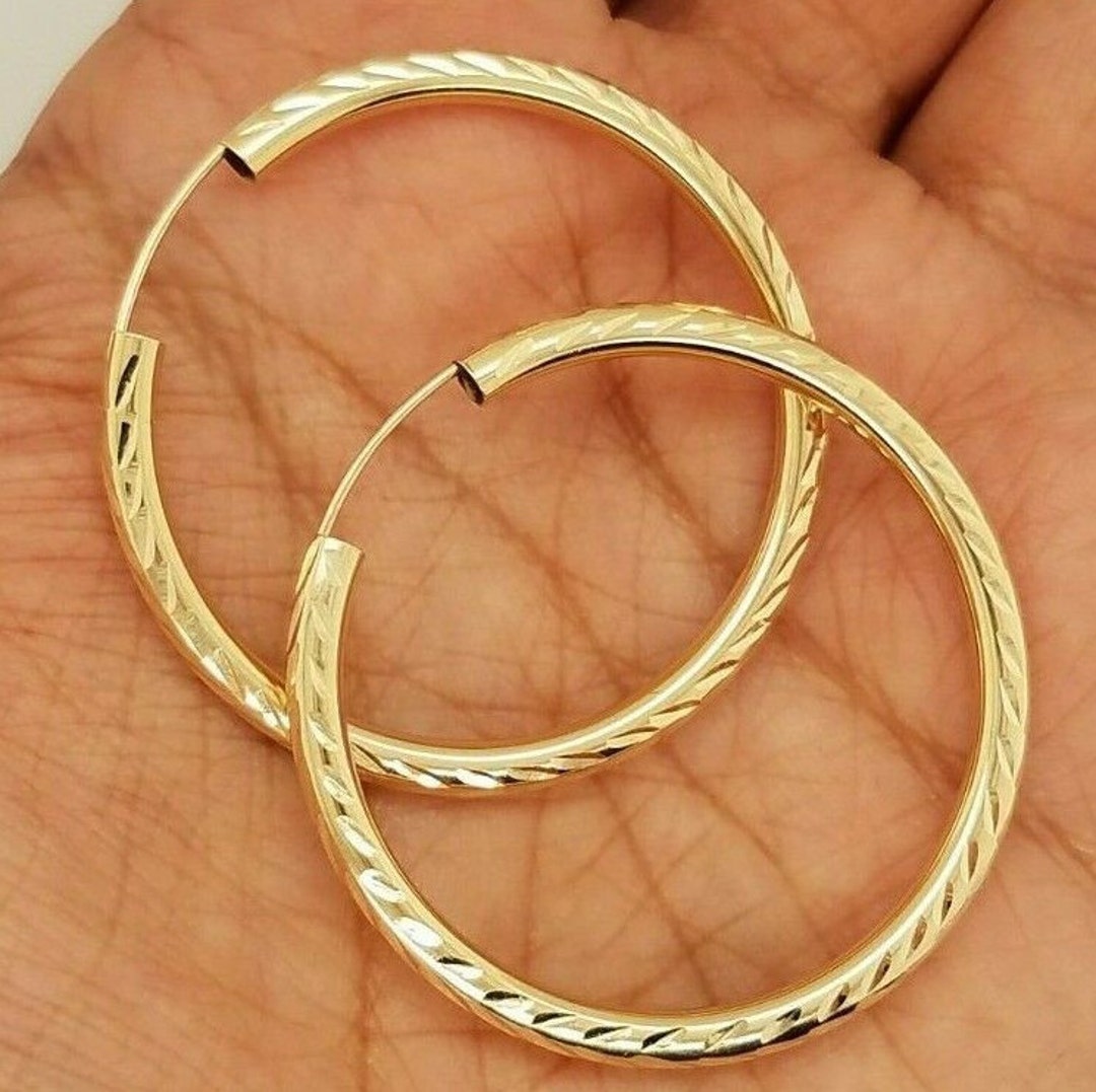 Orecchini a cerchio a forma di cuore: argento sterling placcato oro 14k - Italia