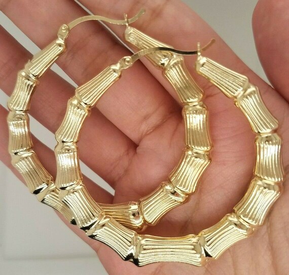 10K Yellow Gold Extra Small Bamboo Hoop Earrings