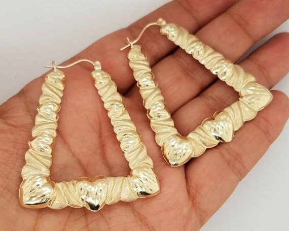 Gold-Plated Bamboo Hoops 65mm