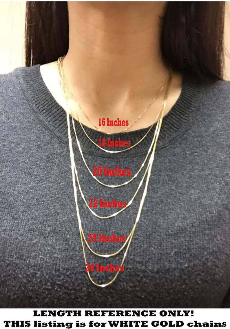 14K Solid White Italian Gold Snake Chain Necklace 0.8mm | Etsy