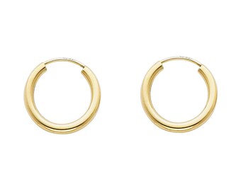 14K or blanc Endless Hoop Boucles d'oreilles fantaisie finition Hoops 14.25 X 1.5 Mm minimaliste 14K or blanc Endless Hoop Boucles d'oreilles fantaisie finition Hoops 14.25 X 1.5 Mm minimaliste