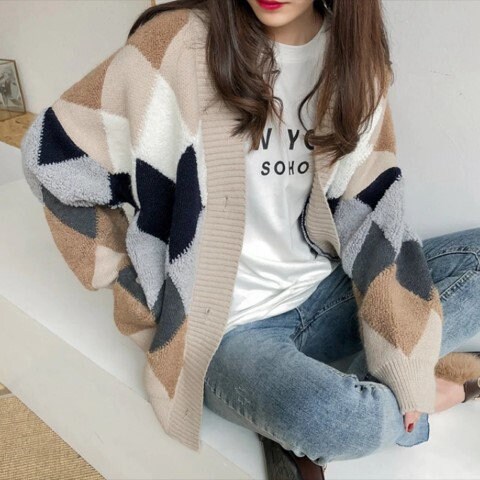 Plaid Cardigan - Etsy UK