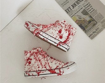 Unisex Anime Cos Tokyo Ghoul Kaneki Ken Punk Plimsolls Blood-stained Bloody Canvas Shoes Rope Soled Sneaker