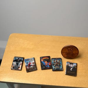 Miniature DVDs Set 6. Dollhouse Miniatures. Set of 5
