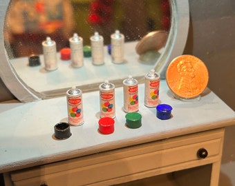 Miniature Spray Paint Cans 1:12 Scale