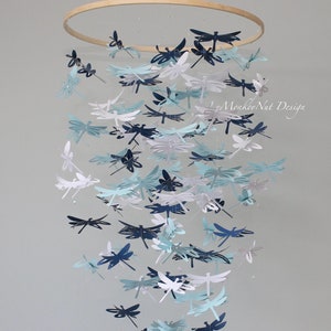 Baby boy nursery/Dragonfly Crib Mobile/Dragonfly Mobile/Boy baby shower/Blue dragonfly mobile/Baby shower/Birthday Gift/Nursery mobile