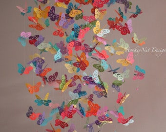 Butterfly mobile/bright and cheerful/Multicolour butterfly mobile/rainbow mobile/butterfly Mobile/Baby shower/Nursery Decor/Baby Nursery