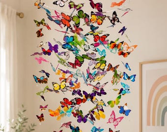 Butterfly mobile/cheerful/bright/Multicolour butterfly mobile/rainbow mobile/butterfly Mobile/Baby shower gift/Nursery Decor/Baby Nursery