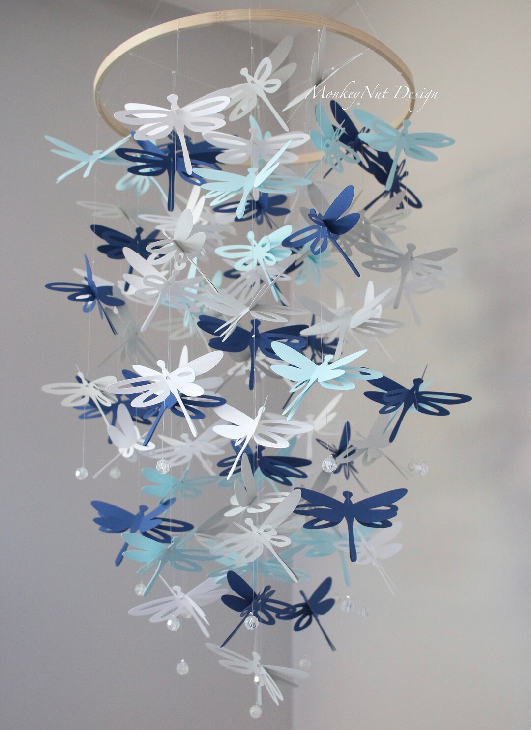 Baby Boy Nursery/dragonfly Crib Mobile/dragonfly Mobile/boy Baby Shower/blue Dragonfly Mobile