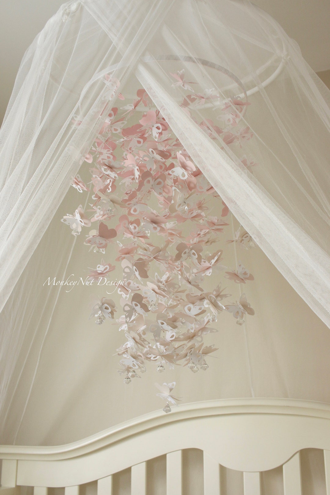 Pink Butterfly Mobile/butterfly Crib Mobile/butterfly Mobile/pink Ombre Mobile/blush Butterfly