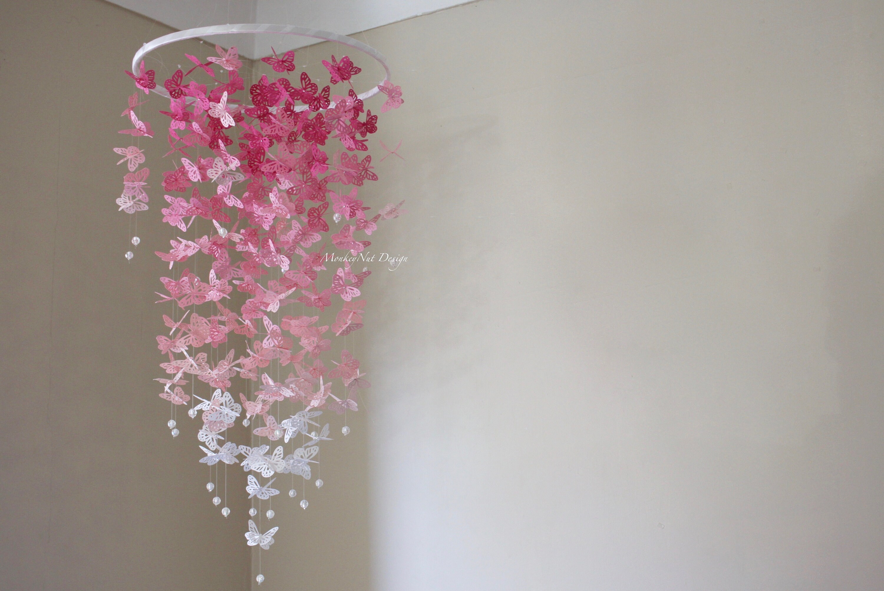 Fullbodied Pink ombre Butterfly Crib Mobile/Monarch butterfly Etsy