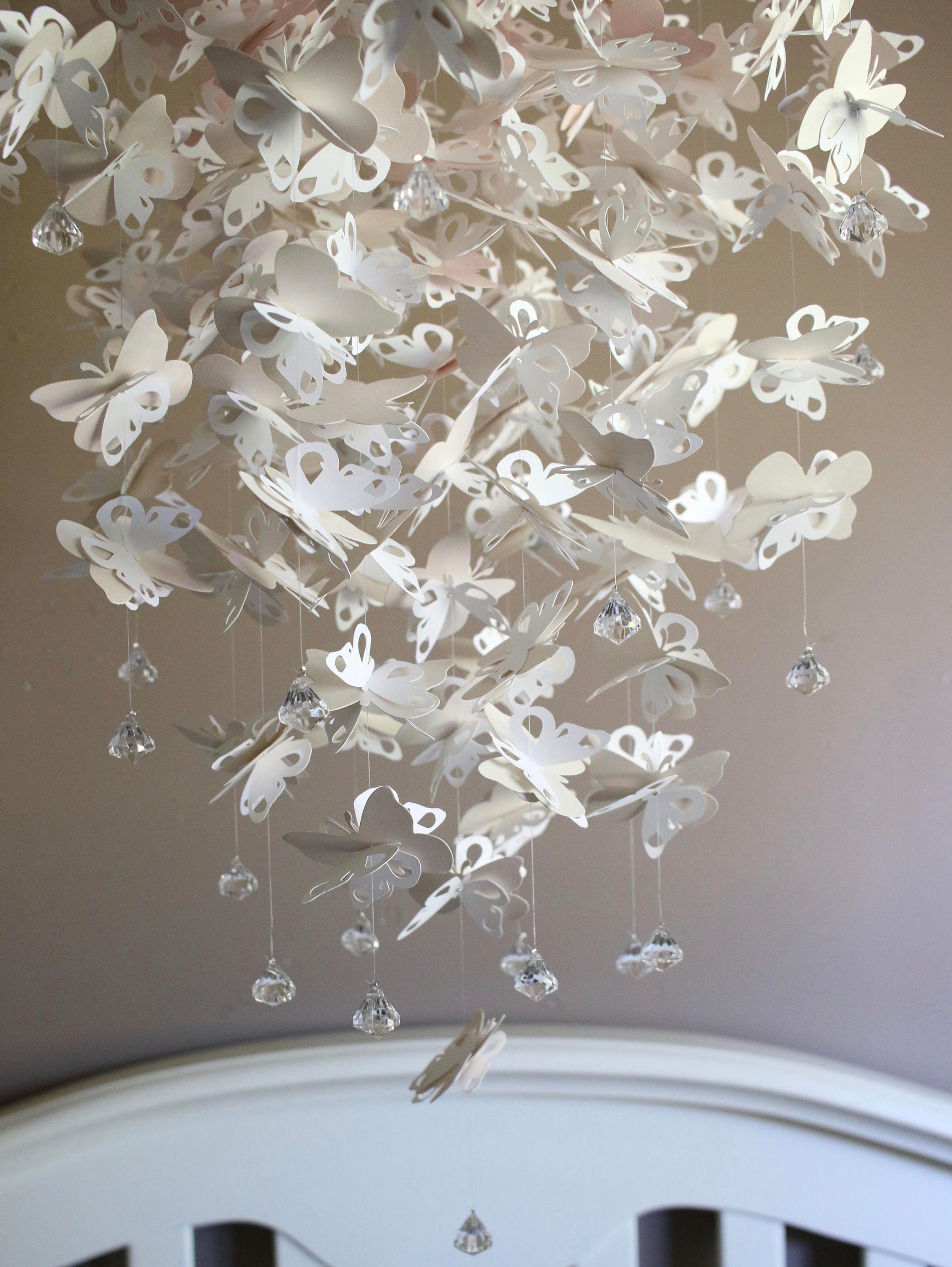 Pink Butterfly Mobile/butterfly Crib Mobile/butterfly Etsy