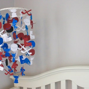 Hockey Crib Mobile/Hockey mobile/goal/puck/sticks/referee/baby boy mobile/nursery decor/nursery mobile/baby shower/boy nursery mobile/hockey