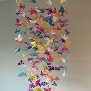 Móvil de mariposas/Móvil de araña de mariposa monarca/Móvil de mariposa rosa/Móvil de mariposa morada/Baby shower/Decoración de habitación infantil/Habitación infantil